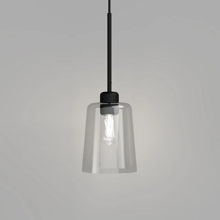Parlour Round / Round Lite Glass Pendant Light Textured Black