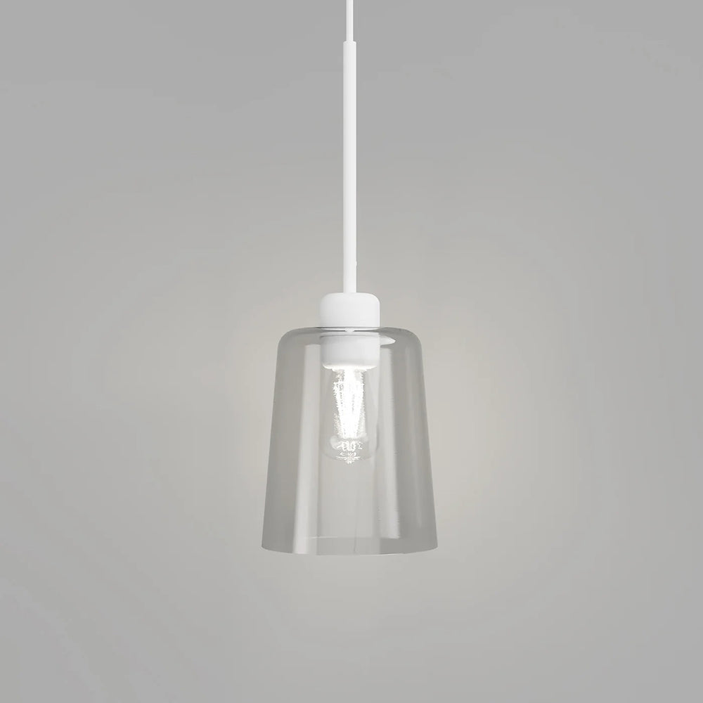 Parlour Round / Round Lite Glass Pendant Light Textured White