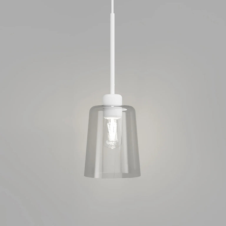 Parlour Round / Round Lite Glass Pendant Light Textured White