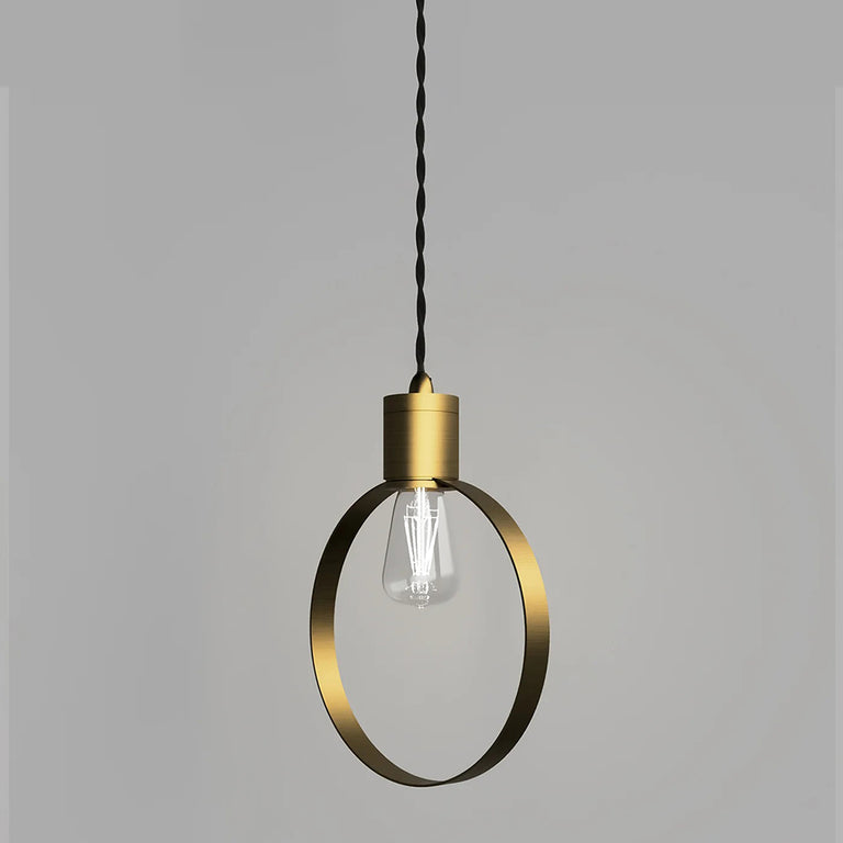 Parlour Ring Pendant Light Old Brass