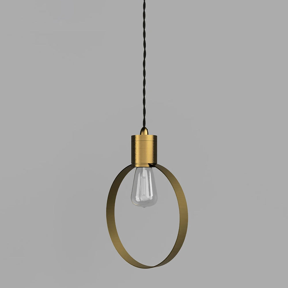 Parlour Ring Pendant Light Old Brass
