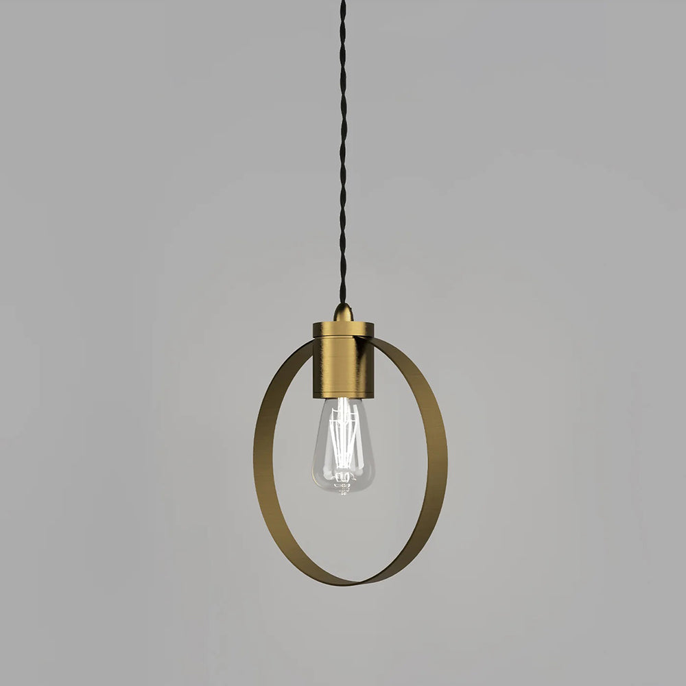 Parlour Ring Pendant Light Old Brass