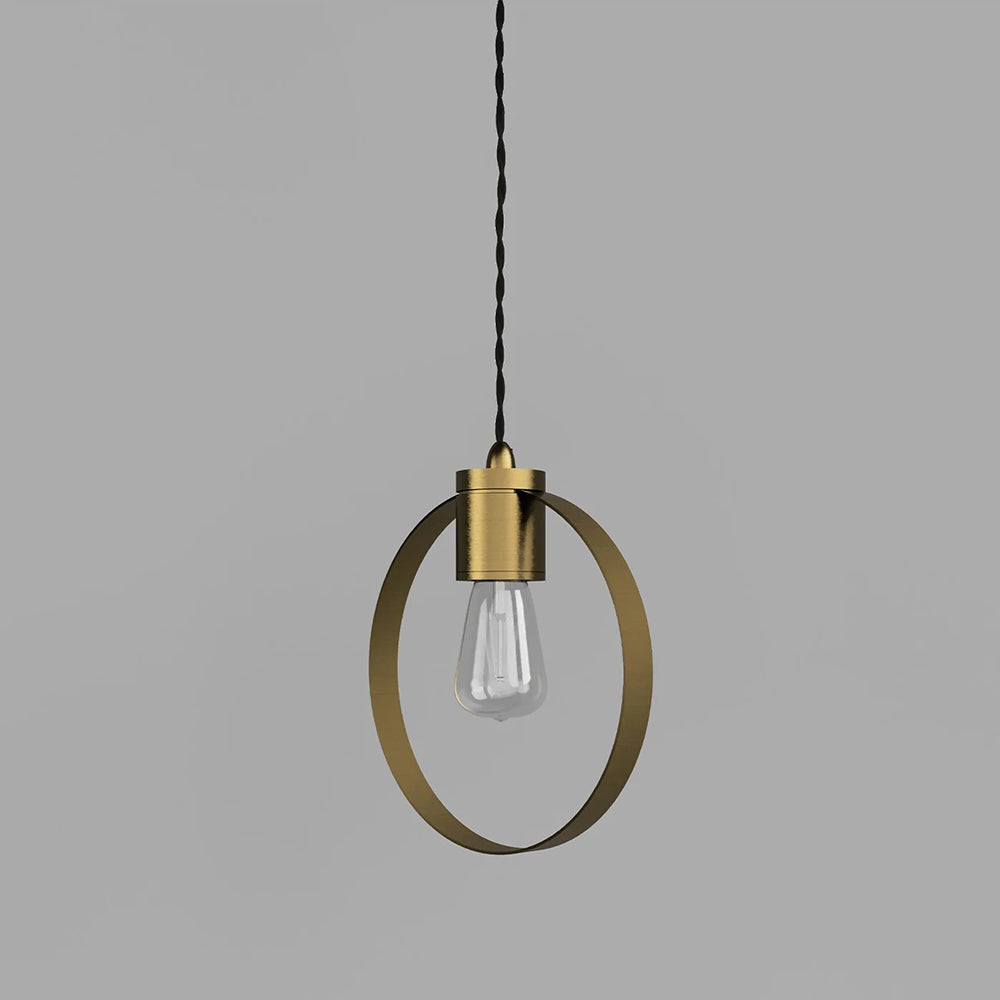 Parlour Ring Pendant Light Old Brass