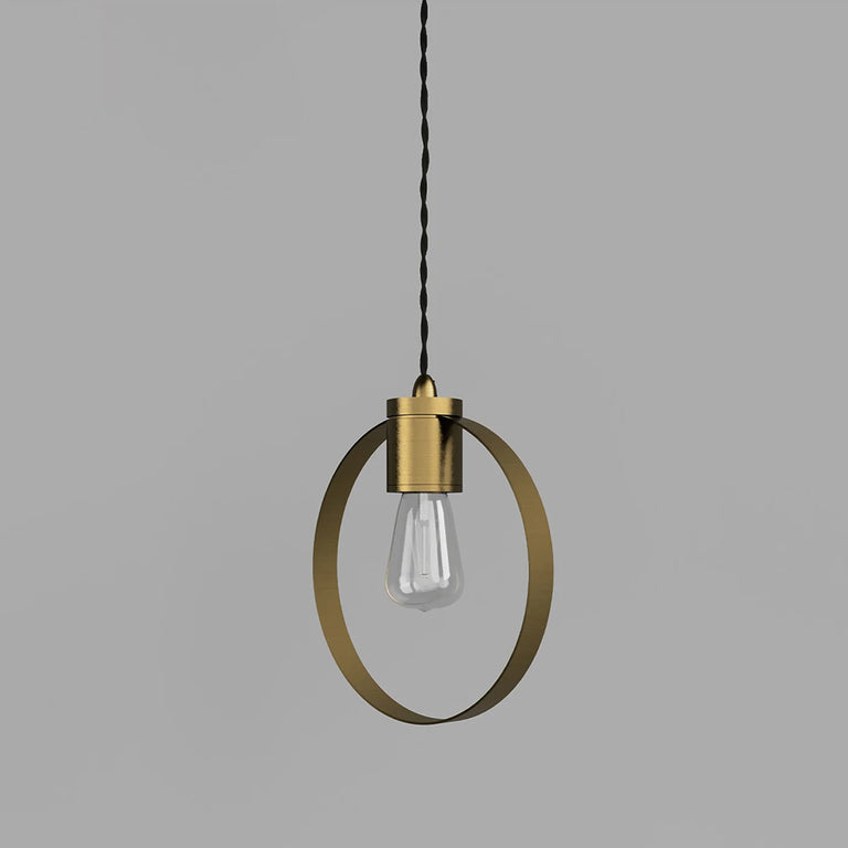 Parlour Ring Pendant Light Old Brass