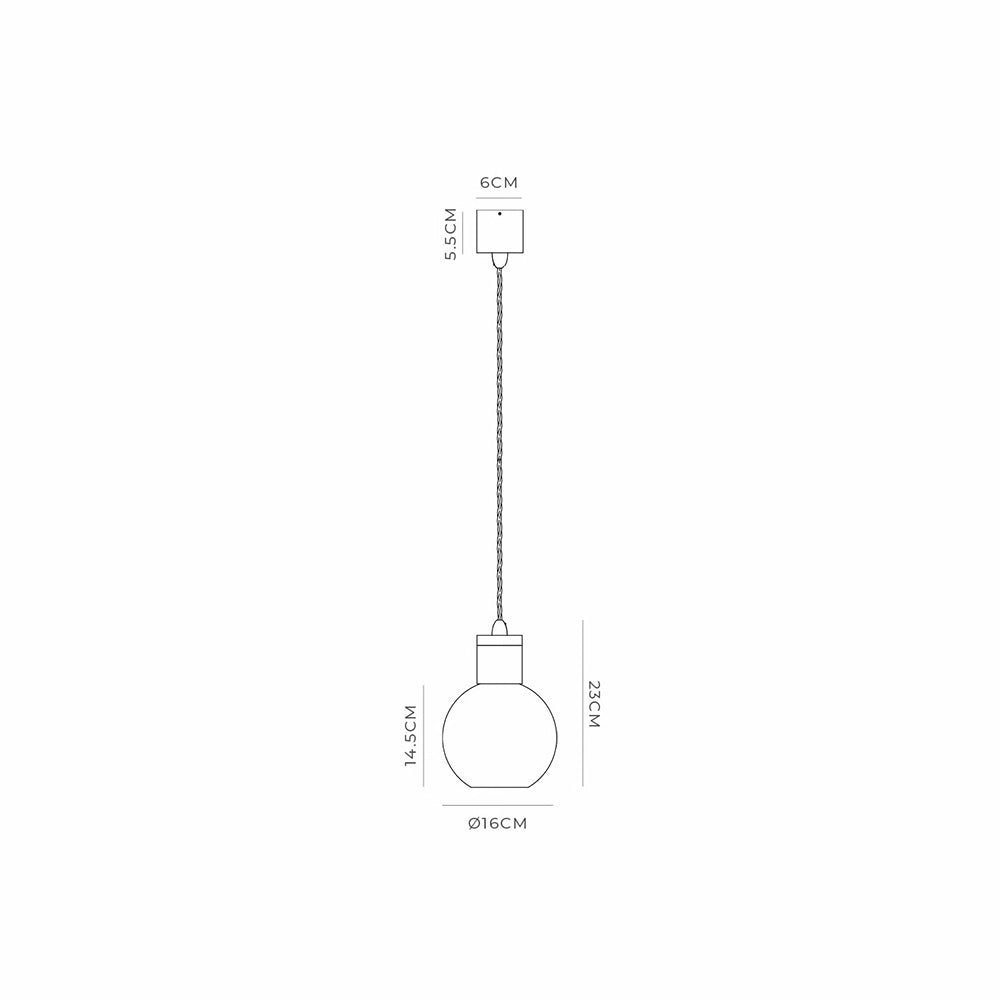 Parlour Sphere Pendant Light Old Brass / Clear