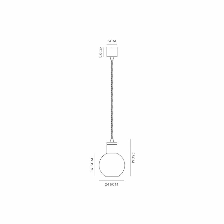 Parlour Sphere Pendant Light Old Brass / Clear