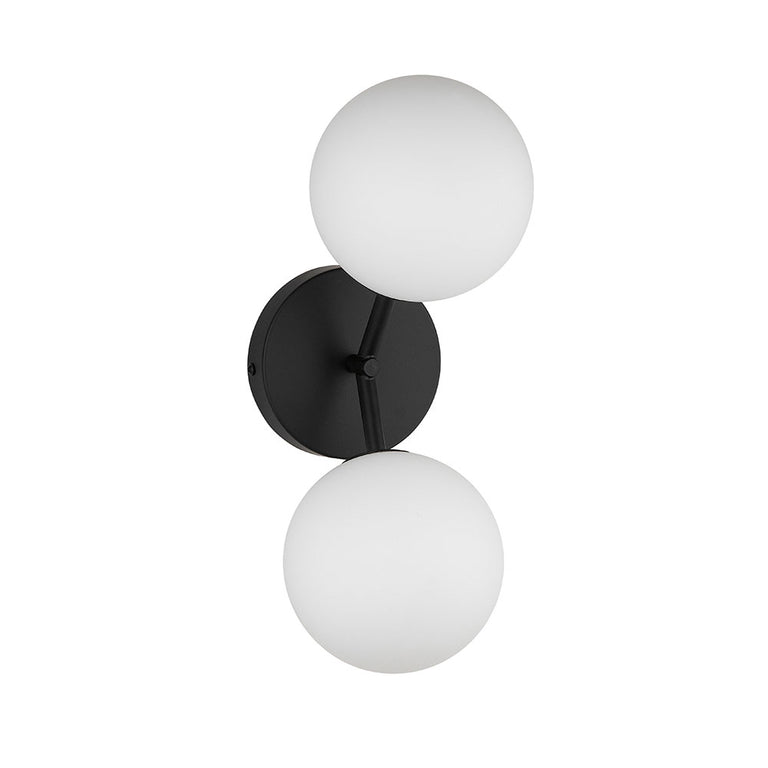 Pasadena 2 Light Wall Light Black / Opal - PASADENA-A2L Black Opal