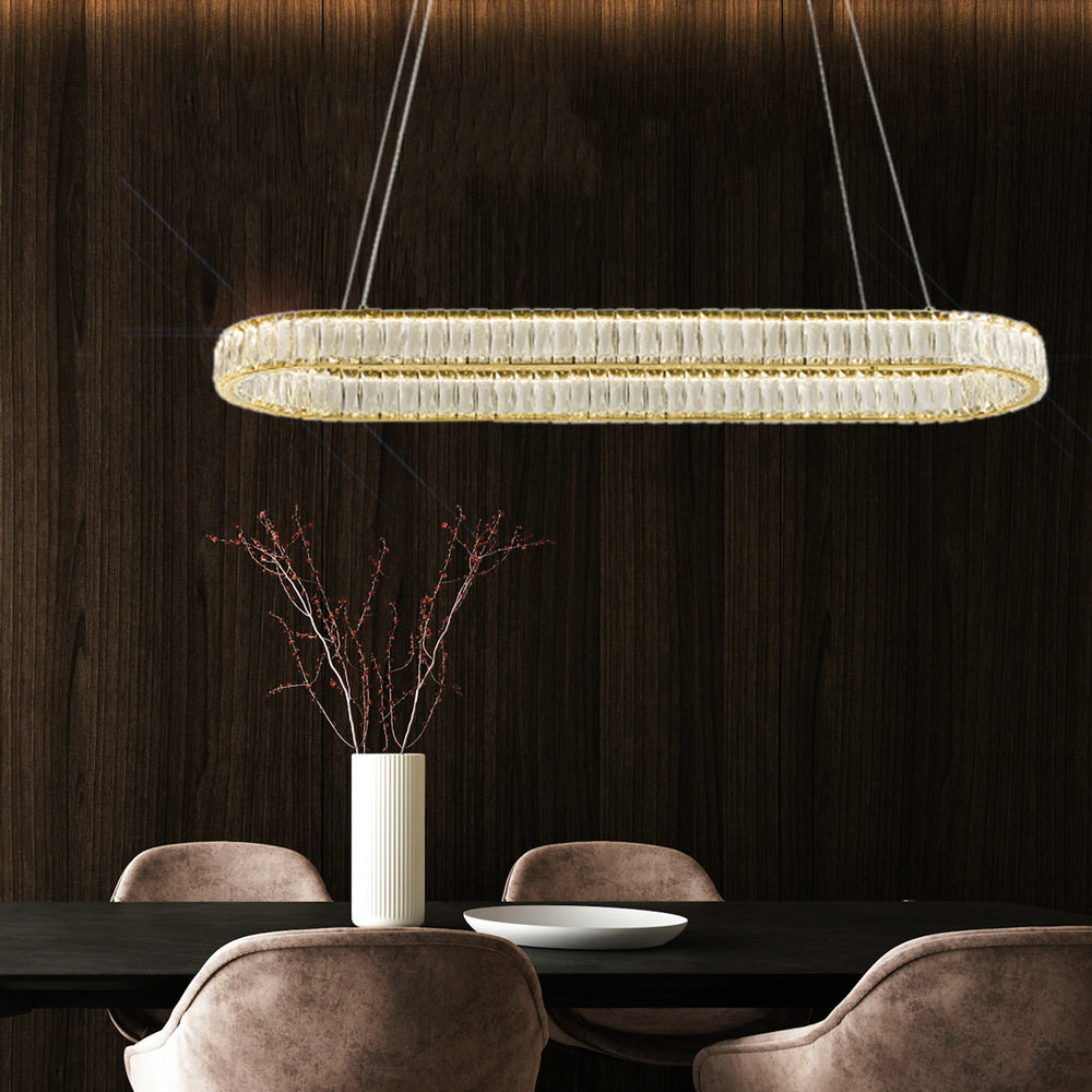 Pearla Crystal LED Pendant Gold