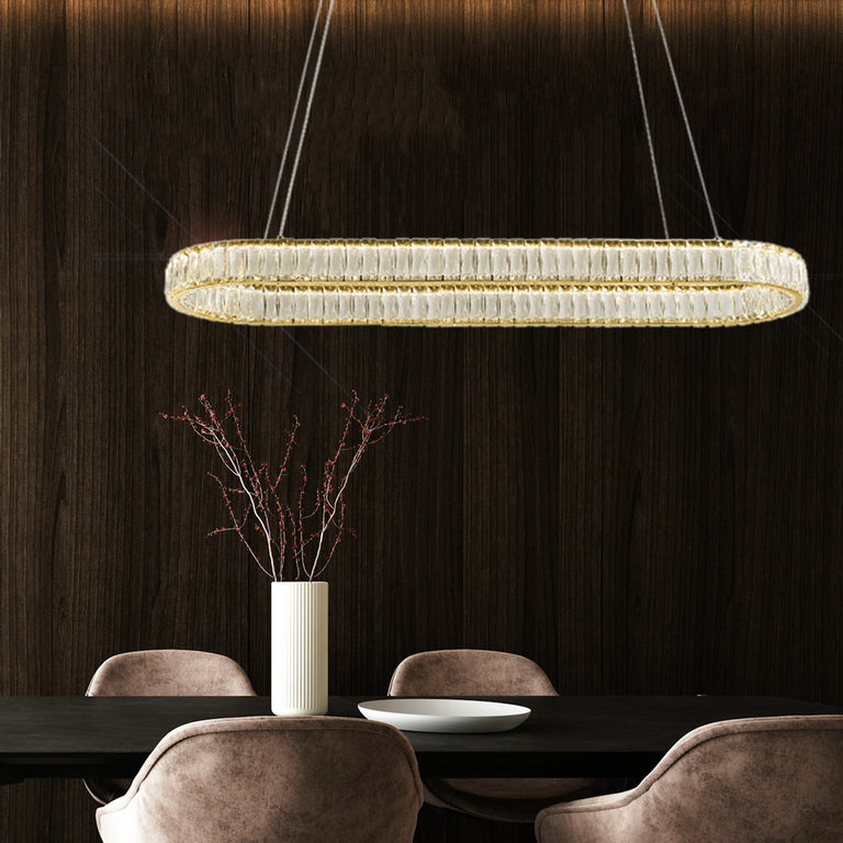 Pearla Crystal LED Pendant Gold