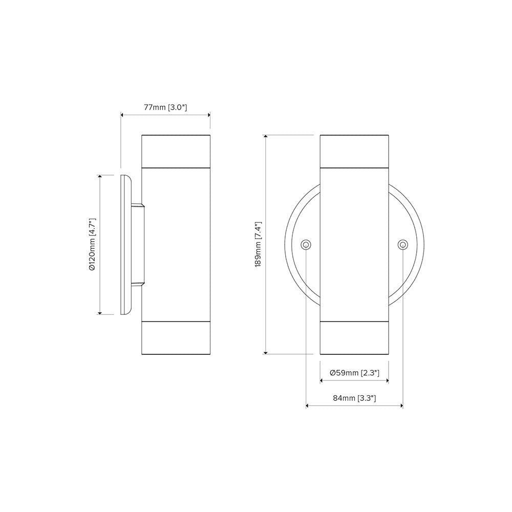 Piazza 12V / 24V 316 Stainless Steel Up / Down Wall Pillar Light - LS741A