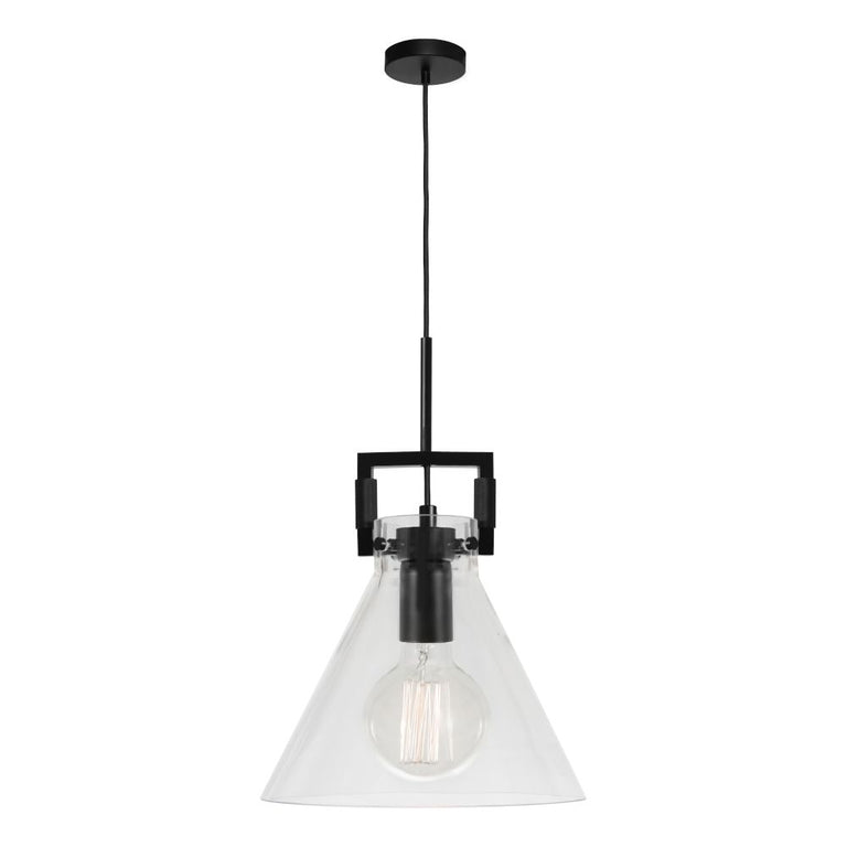 Pierre 1 Light Pendant Black - PIER1PBLK