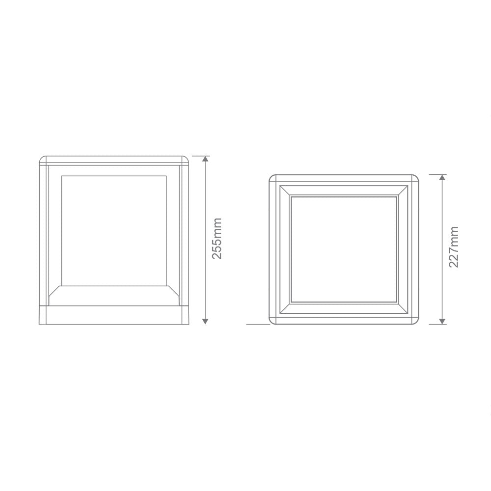 Pilla-Cube Cubed Shaped Exterior Pillar Mount Light Black IP65 - 10993