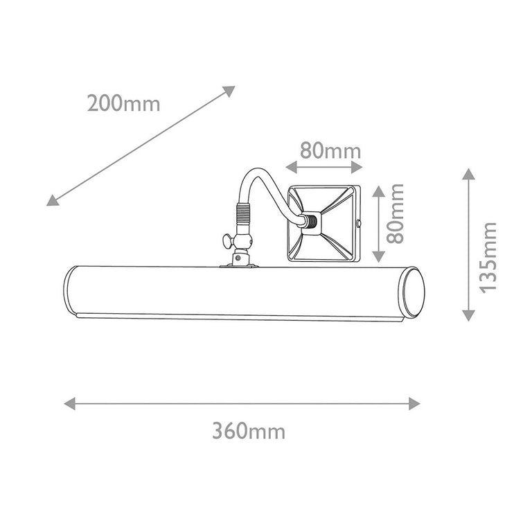 Picture Light Large Brushed Brass - PL1-20-BB