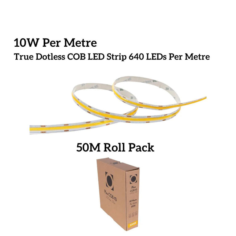 Plex-COB 10W 24V DC 50 Metre Dimmable LED Strip / Warm White - 24031