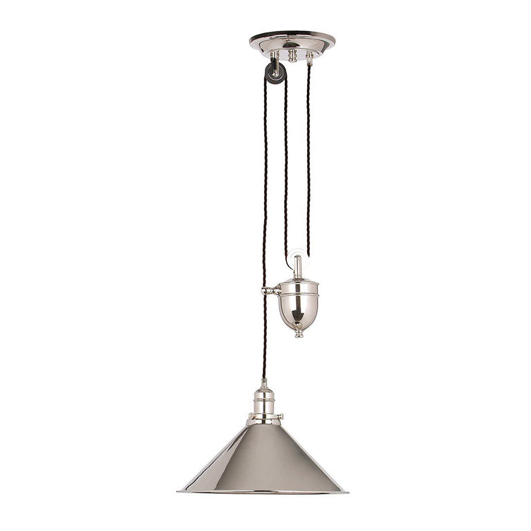 Provence 1 Light Rise & Fall Pendant Polished Nickel - PV-P-PN
