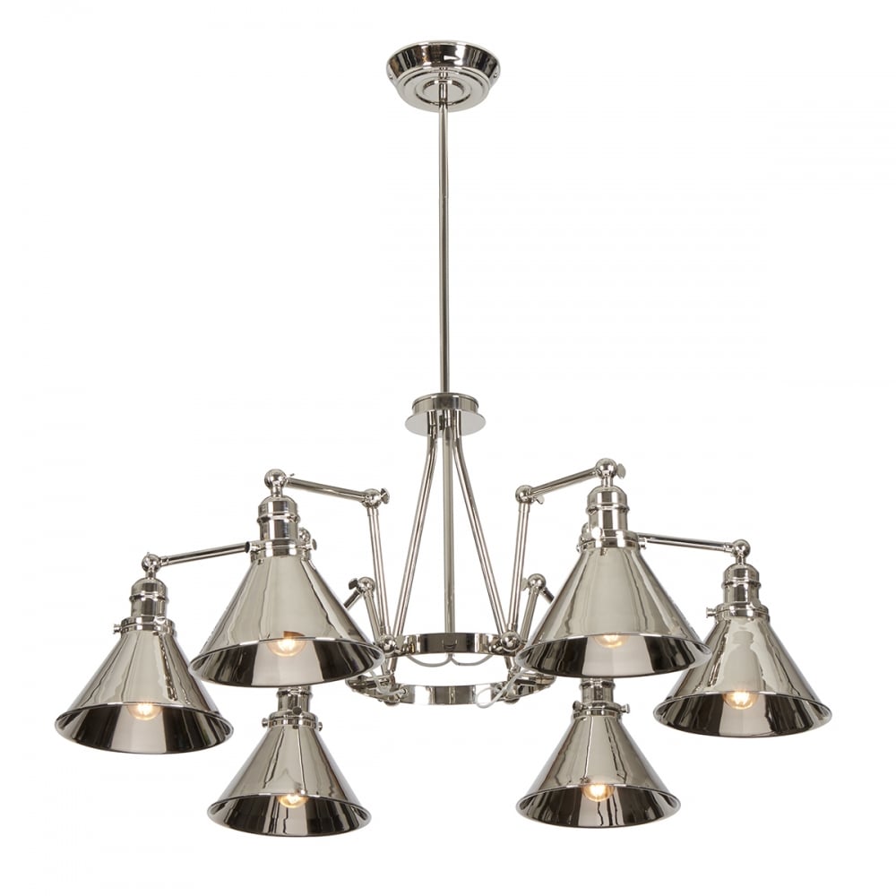 Provence 6 Light Chandelier Polished Nickel - PV6 PN
