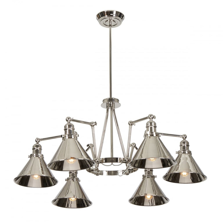Provence 6 Light Chandelier Polished Nickel - PV6 PN