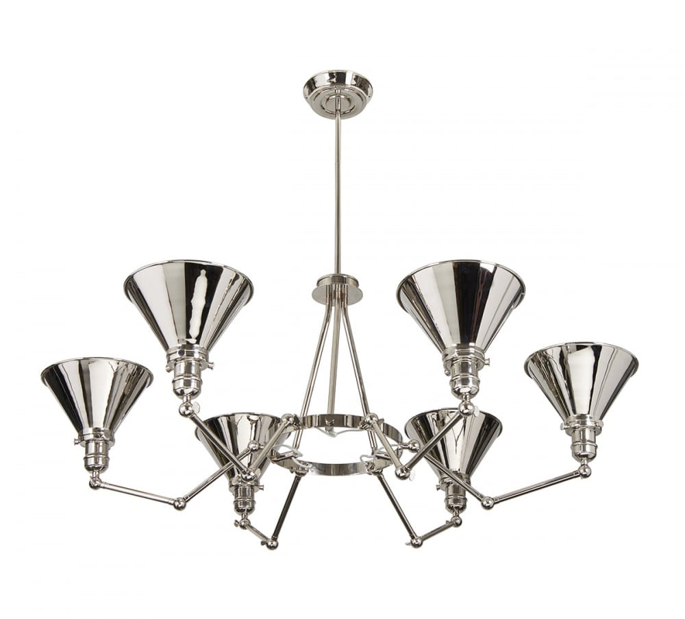 Provence 6 Light Chandelier Polished Nickel - PV6 PN