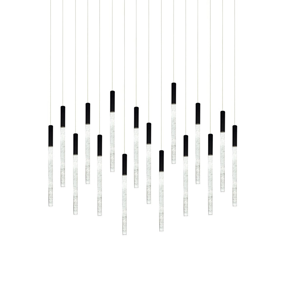 Raindrop 16 Light Dimmable LED Pendant Black