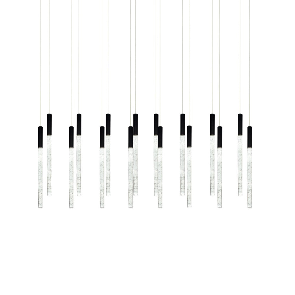Raindrop 16 Light Dimmable LED Pendant Black