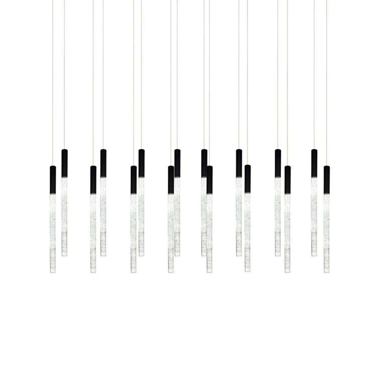 Raindrop 16 Light Dimmable LED Pendant Black