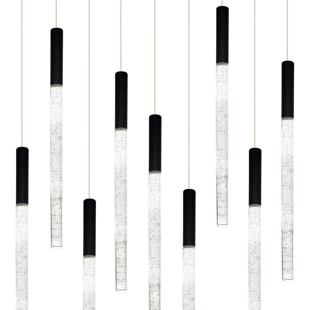 Raindrop 16 Light Dimmable LED Pendant Black