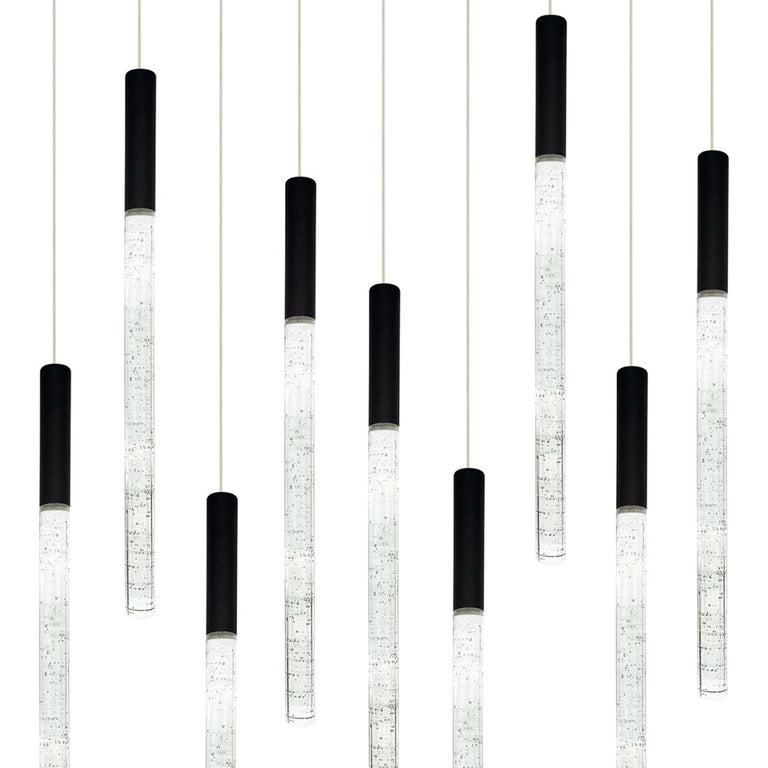 Raindrop 16 Light Dimmable LED Pendant Black