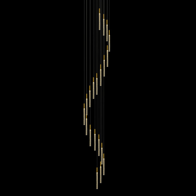Raindrop 20 Light Dimmable LED Pendant Gold