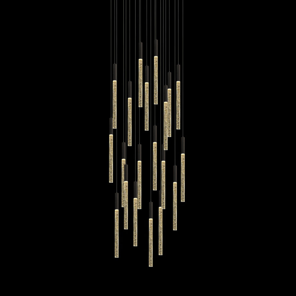 Raindrop 20 Light Dimmable LED Pendant Black