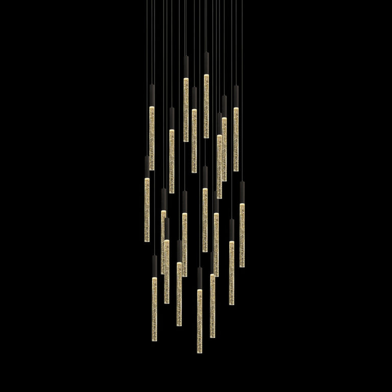 Raindrop 20 Light Dimmable LED Pendant Black