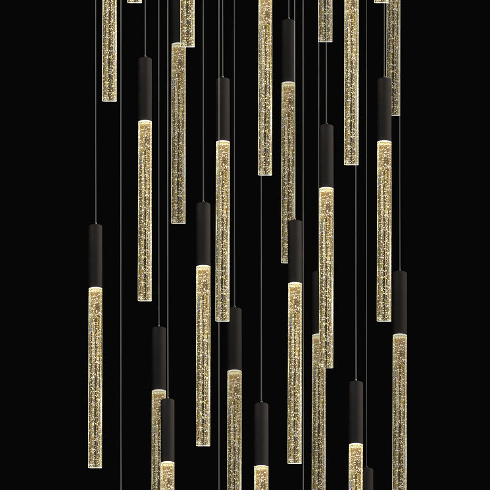 Raindrop 30 Light Dimmable LED Pendant Black