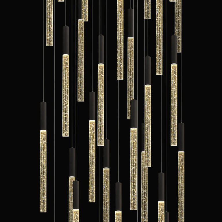 Raindrop 30 Light Dimmable LED Pendant Black