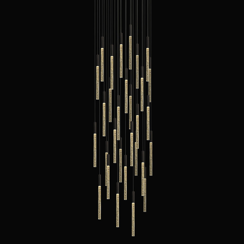Raindrop 30 Light Dimmable LED Pendant Black