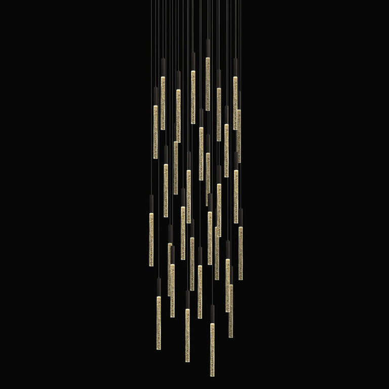 Raindrop 30 Light Dimmable LED Pendant Black