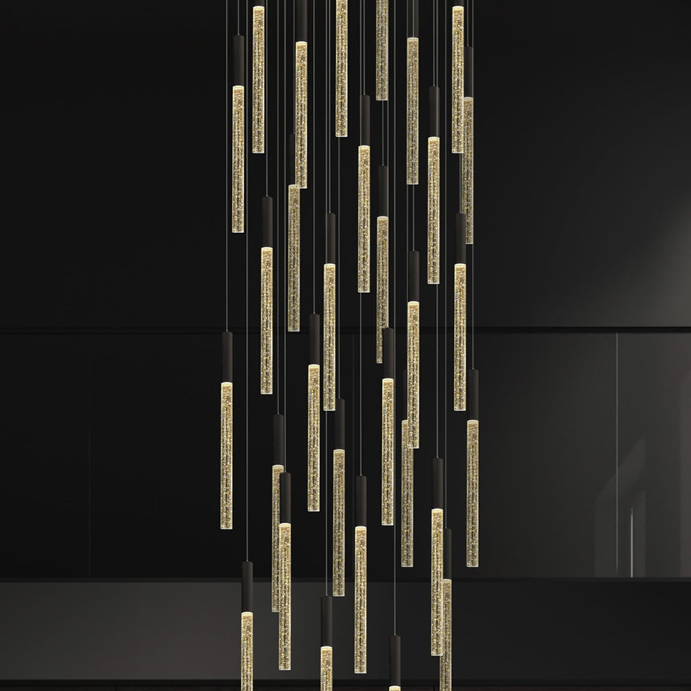 Raindrop 30 Light Dimmable LED Pendant Black