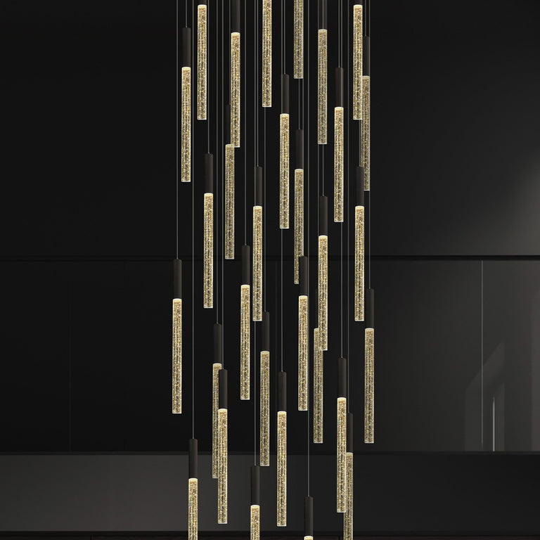 Raindrop 30 Light Dimmable LED Pendant Black