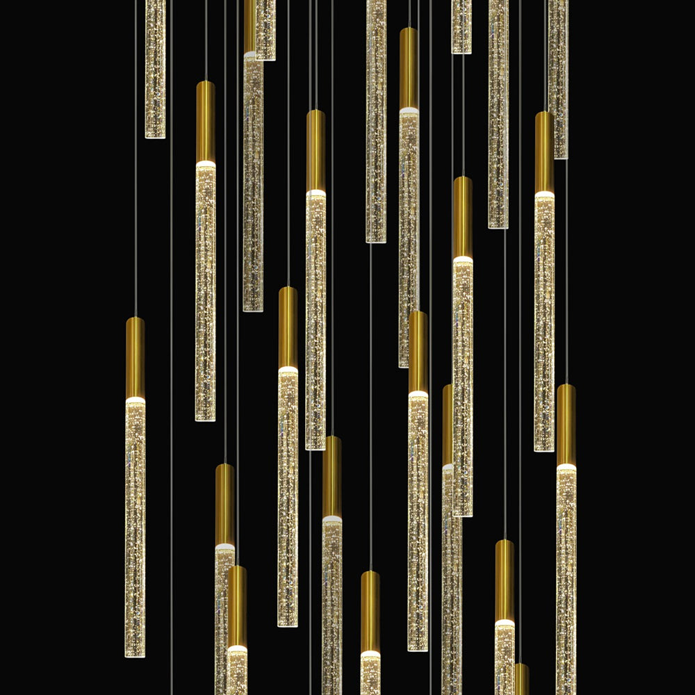Raindrop 52 Light Dimmable LED Pendant Gold