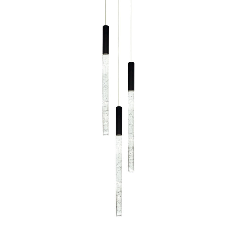 Raindrop 3 Light LED Pendant Black