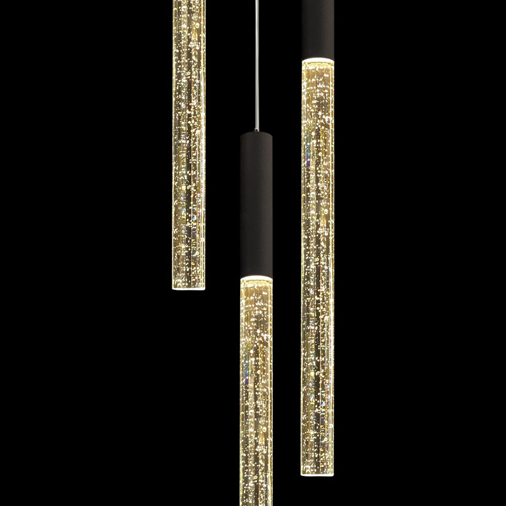 Raindrop 3 Light LED Pendant Black