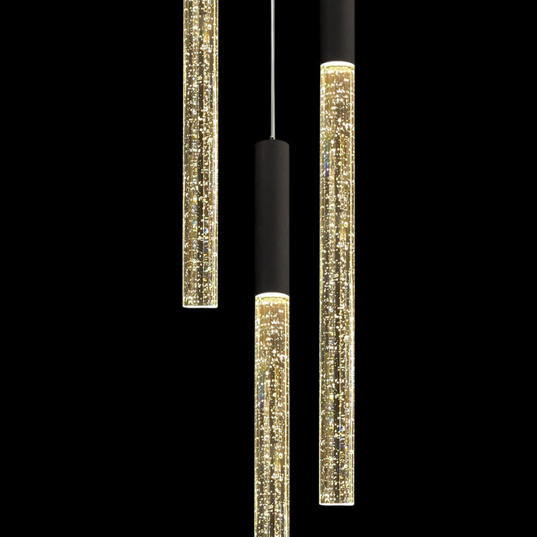 Raindrop 3 Light LED Pendant Black