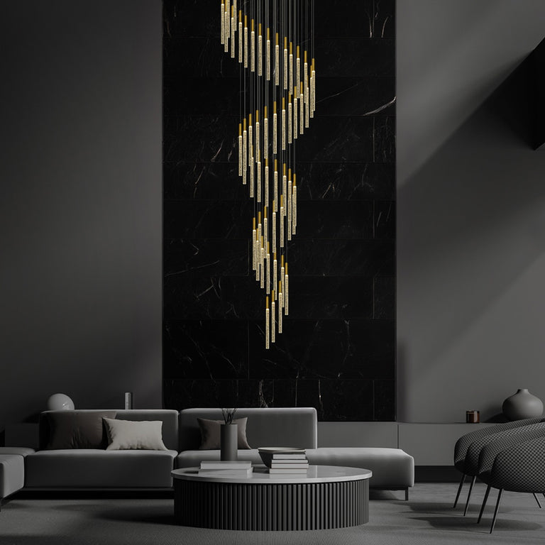 Raindrop 52 Light Dimmable LED Pendant Gold