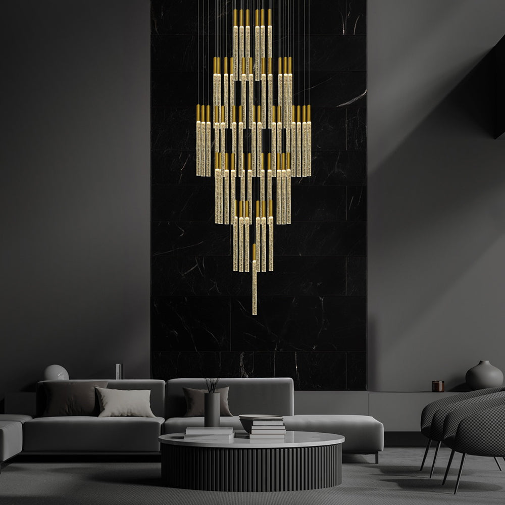 Raindrop 52 Light Dimmable LED Pendant Gold