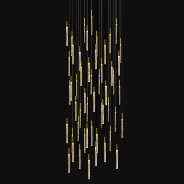 Raindrop 52 Light Dimmable LED Pendant Gold
