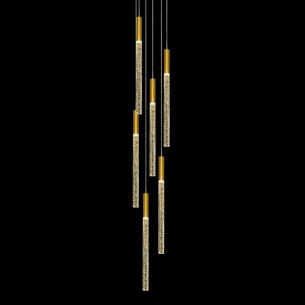 Raindrop 6 Light LED Pendant Gold