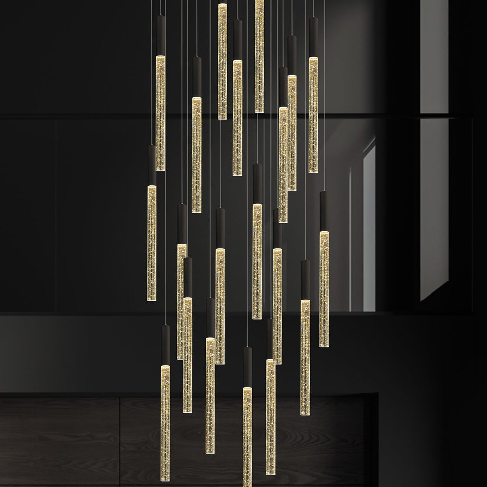 Raindrop 20 Light Dimmable LED Pendant Black