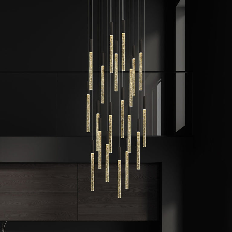 Raindrop 20 Light Dimmable LED Pendant Black