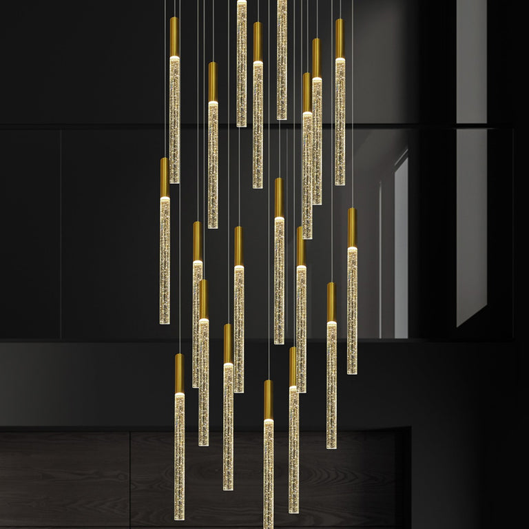 Raindrop 20 Light Dimmable LED Pendant Gold