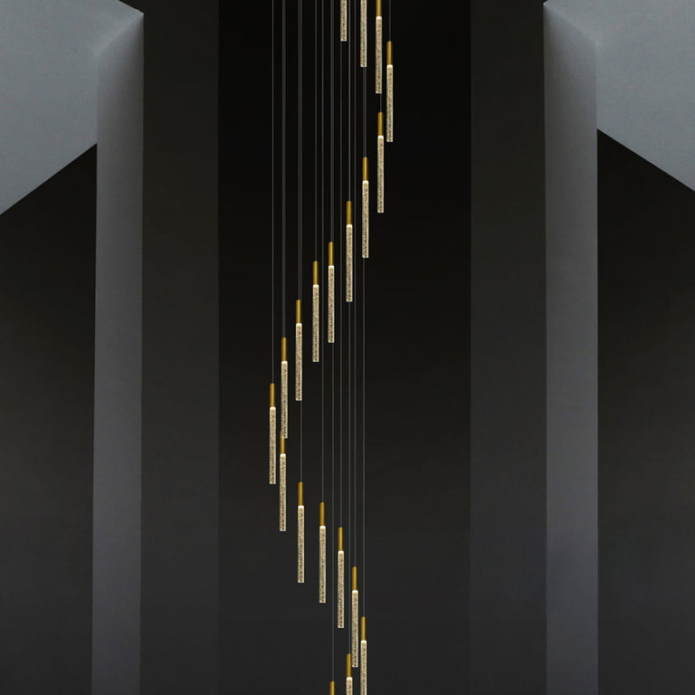 Raindrop 20 Light Dimmable LED Pendant Gold