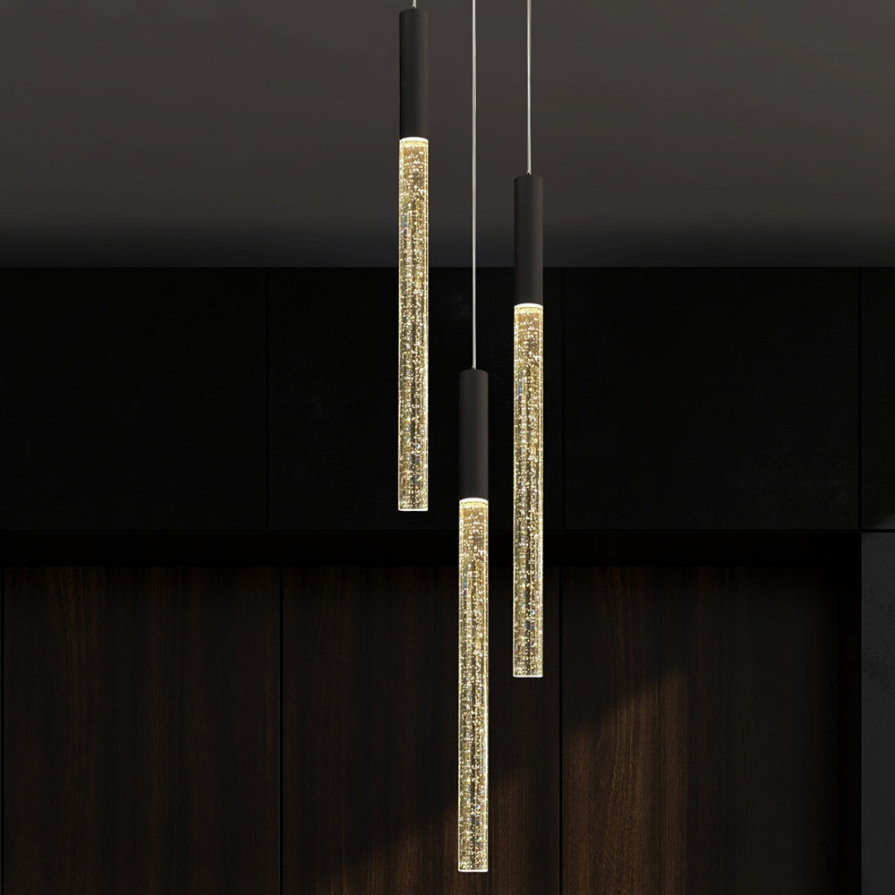 Raindrop 3 Light LED Pendant Black