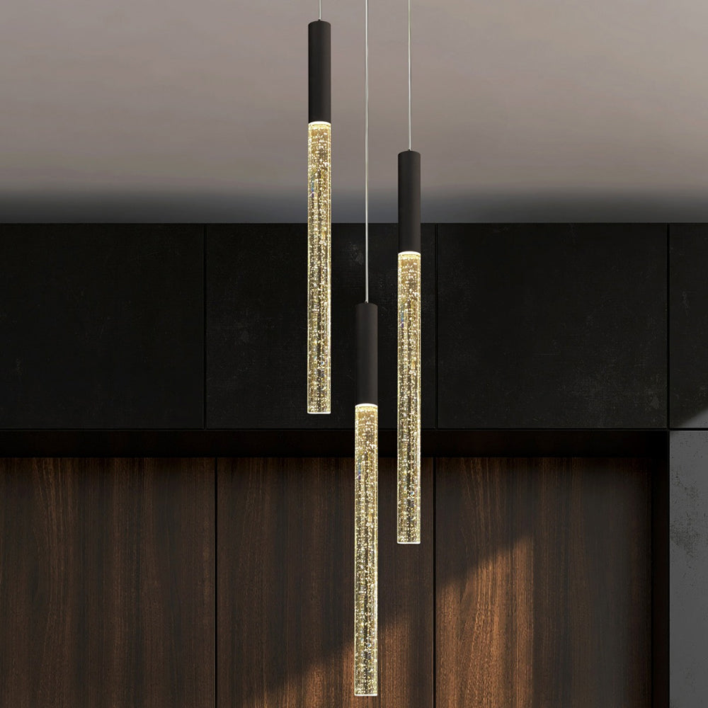 Raindrop 3 Light LED Pendant Black